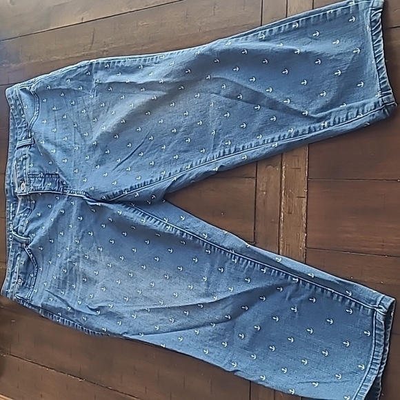 Talbots Flawless Nautical Anchors Slim Ankle Jeans Size 16P - Picture 1 of 4